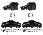 OEM MerCruiser 305/350 Exhaust Manifold & Riser Kit - 5.7 / 5.0 / 6.2 E-Coated (1986-2002) - Clauss Marine