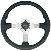 Uflex Steering Wheel Silver Black Grip Nisidabs