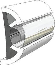 Taco Metals V119990WCM602 Suproflex Rub Rail Kit, Medium, 60', White/Chrome [Rubrail Flx Wht W/Chr 60'] - Clauss Marine