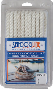 SEA-DOG LINE 301110020WH-1 - DOCK LINE TWS WHITE 3/8"X20' (#354-301110020WH1) - Clauss Marine