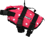 Seachoice Dog Life Vest, Adjustable Life Jacket for Dogs, w/Grab Handle, Pink Polka Dot, Size XXS, Up to 6 Lbs. - Clauss Marine