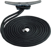 Sea Dog 302110015BK-1 Double Braided Nylon Dock Line, 3/8" x 15' / Black - Clauss Marine