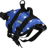 Seachoice Dog Life Vest, Adjustable Life Jacket for Dogs, w/Grab Handle, Blue Polka Dot, Size XXS, Up to 6 Lbs. - Clauss Marine