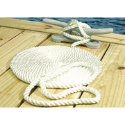 3-Strand Twisted Nylon Dock Line White, 1/2" x 25' - Clauss Marine