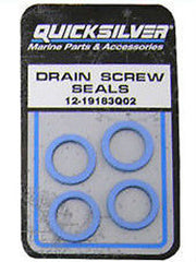 OEM MerCruiser Gearcase Drain Plug Screw Washer Blue (4 Pack) 12-19183 12-19183Q02